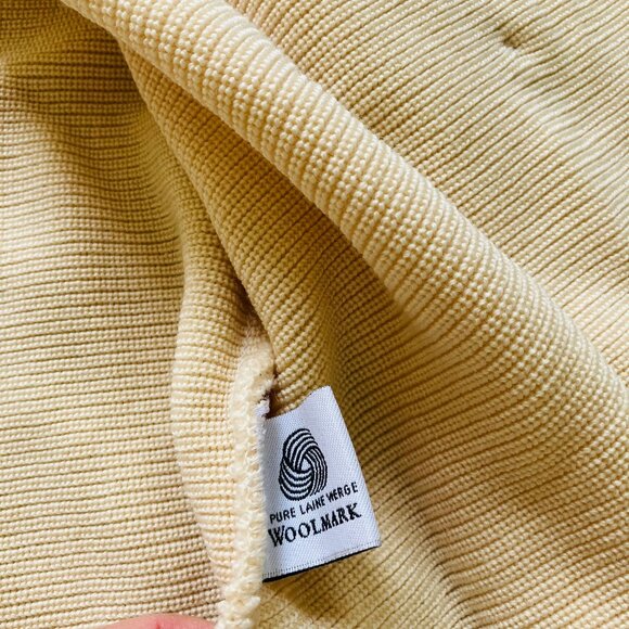 Saint James Ivory Wool Ribbed Knit Cardigan Sweater with Toggle Closures - Picture 8 of 11